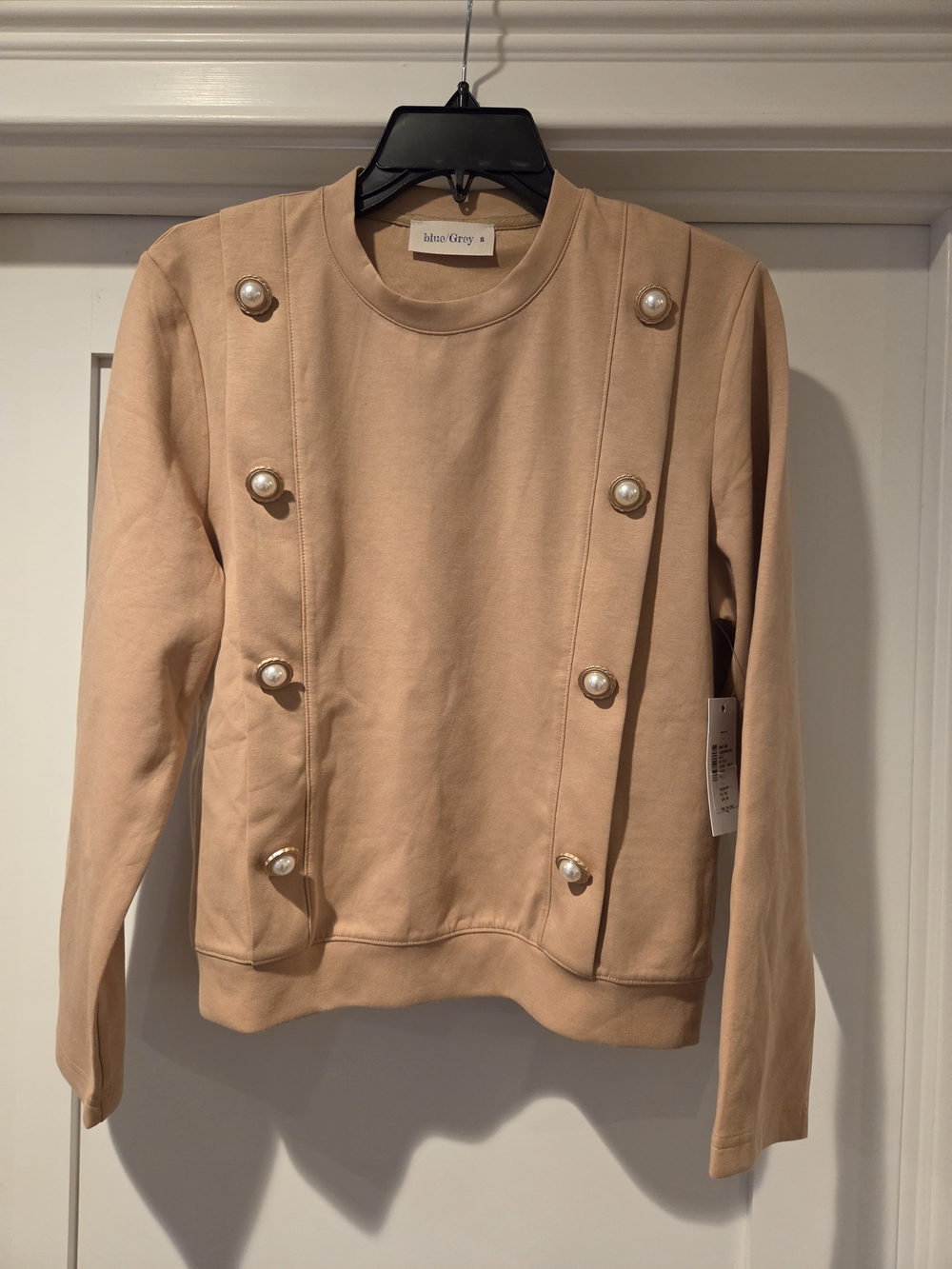 Tan Pearl-Accent Sweatshirt by Blue Grey